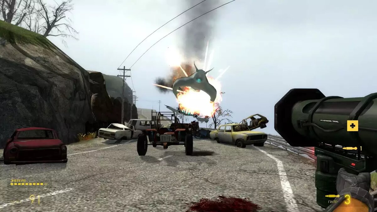 Штурмовиа повержен. Это не мой скриншот - я всегда бросаю багги у моста и бегу к грузовичку с ракетами)