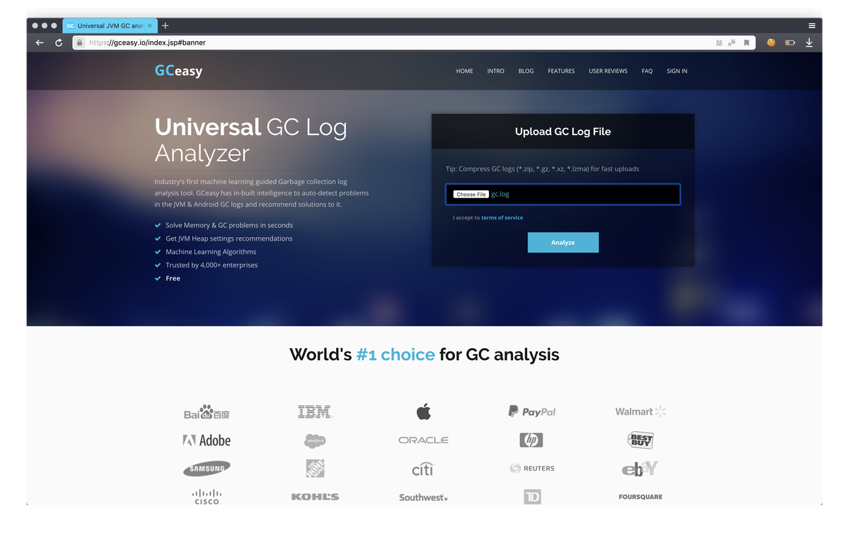Заливаем gc.log на gceasy.io