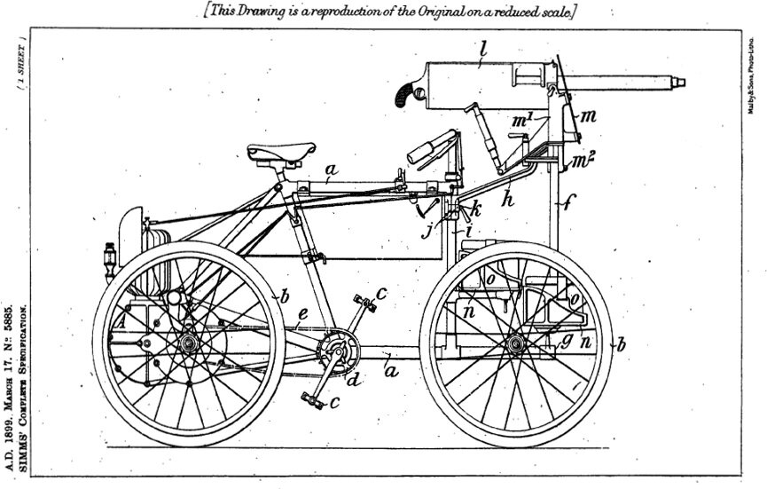 Предварительный чертеж оригинального Simms Motor Scout 