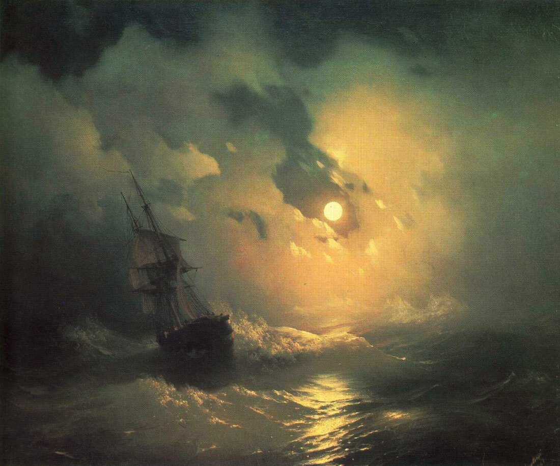 Корабль среди бурного моря, 1866