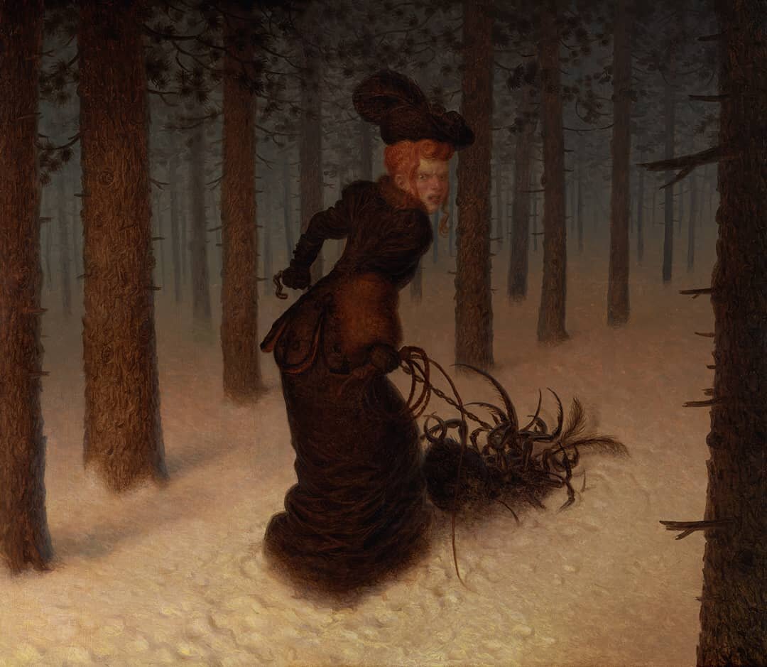 Дама с пауками. Худ. Питер Фергюсон.