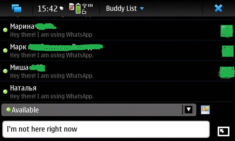 Whatsapp в приложении Pidgin на Nokia N900