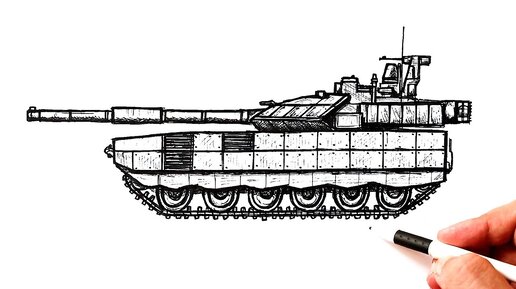 Как нарисовать Танк поэтапно | Военные рисунки легкие