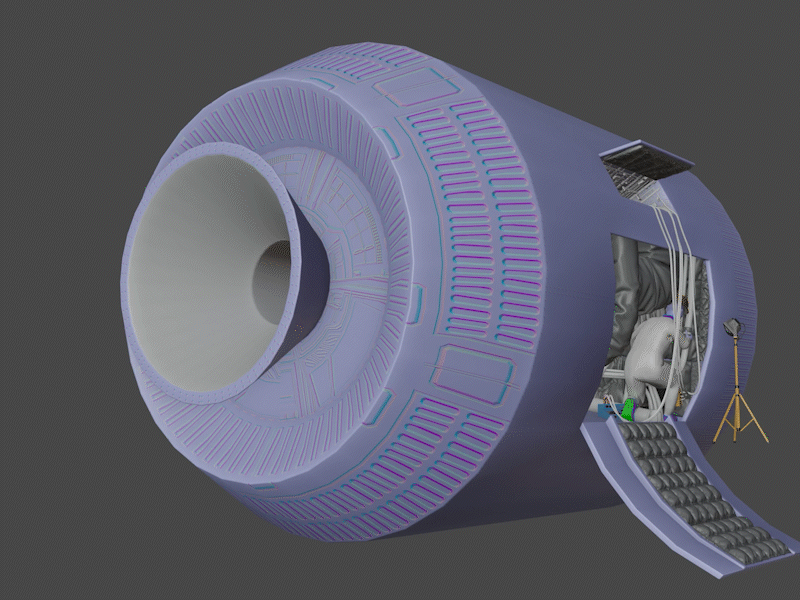 Инженер №2. Анимация персонажа из проекта "НИИ". Blender 3D. ©Александр Самолюк