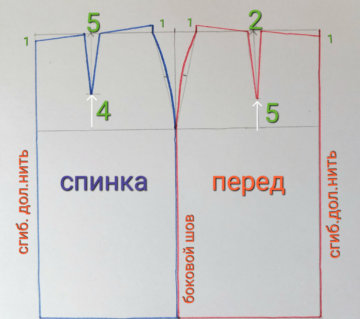 Чертеж выкройки прямой юбки с шестью вытачками | Выкройки, Шитье вручную, Шитье