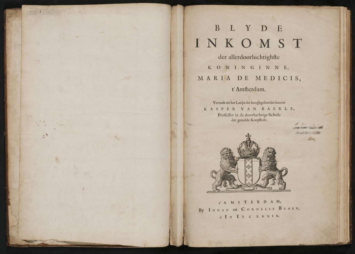 Книга Марии Медичи, Амстердам, перевод с латыни Каспера ван Берле