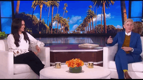 Меган Маркл в гостях у Эллен Дедженерес. Фото: Getty Images