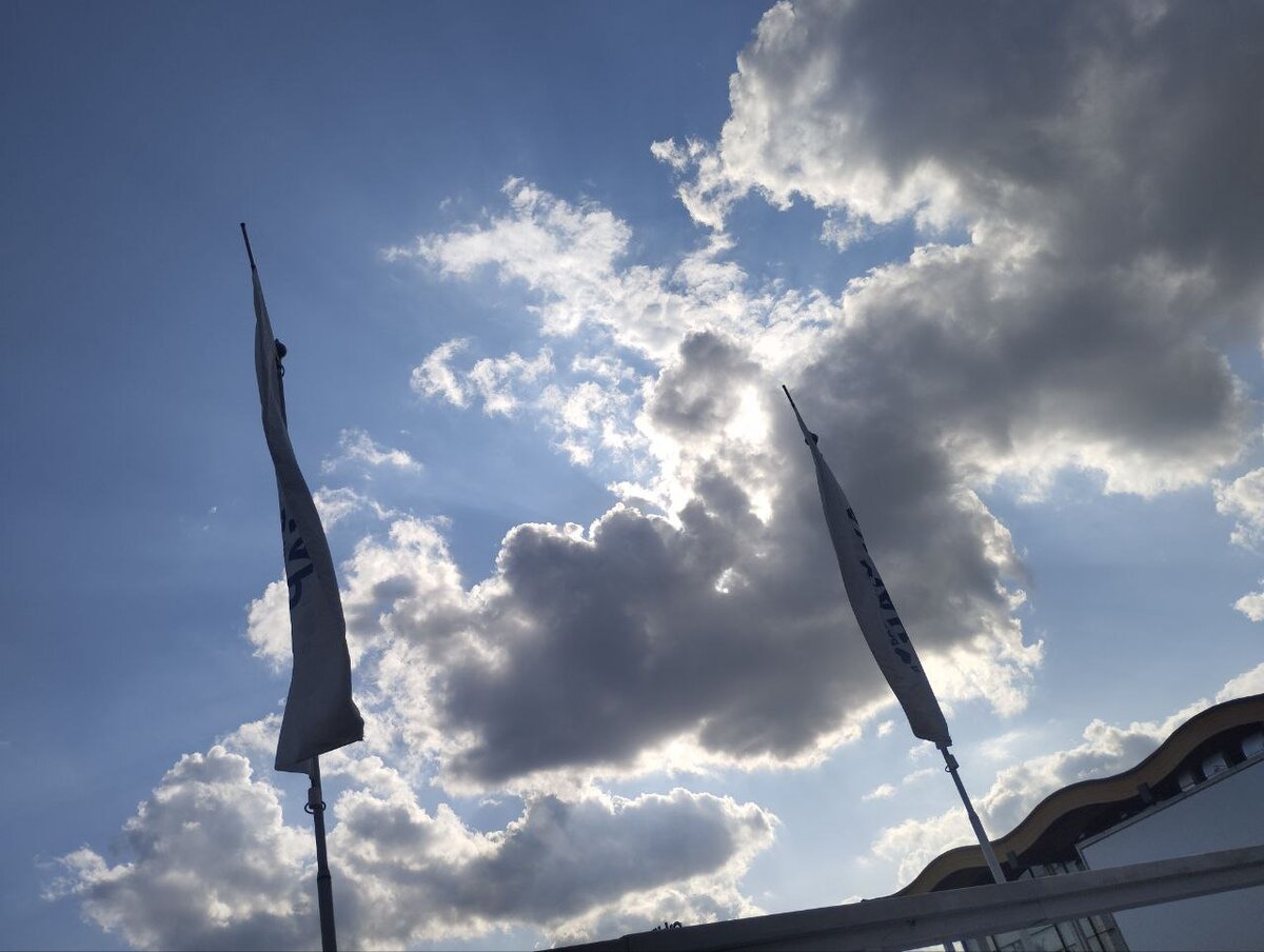 Наблюдаю за облаками. Вид с моей лежанки)