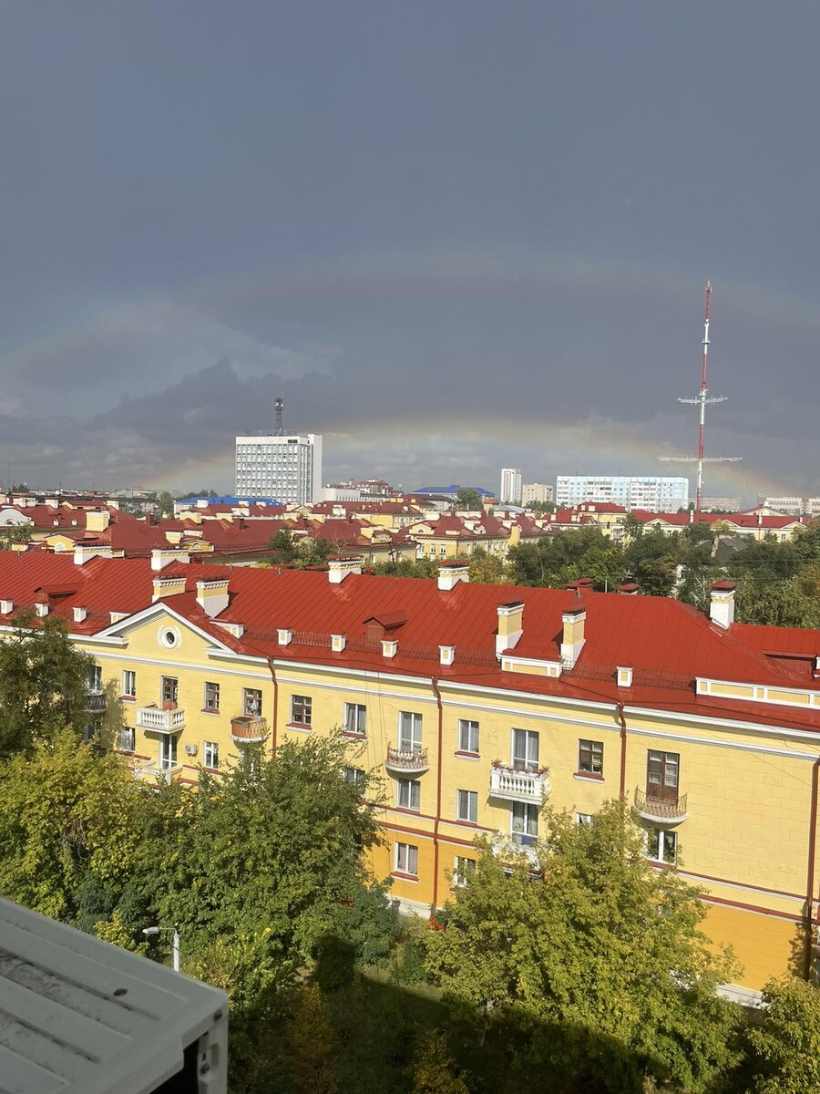 После дождя двойная радуга 🌈🌈