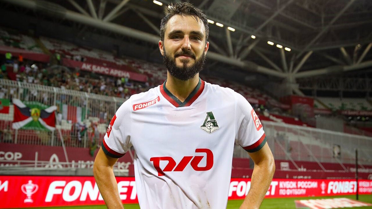    Владислав Сарвели забил победный мяч в матче "Рубин" - "Локомотив". Фото: пресс-служба ФК "Локомотив" (Москва).