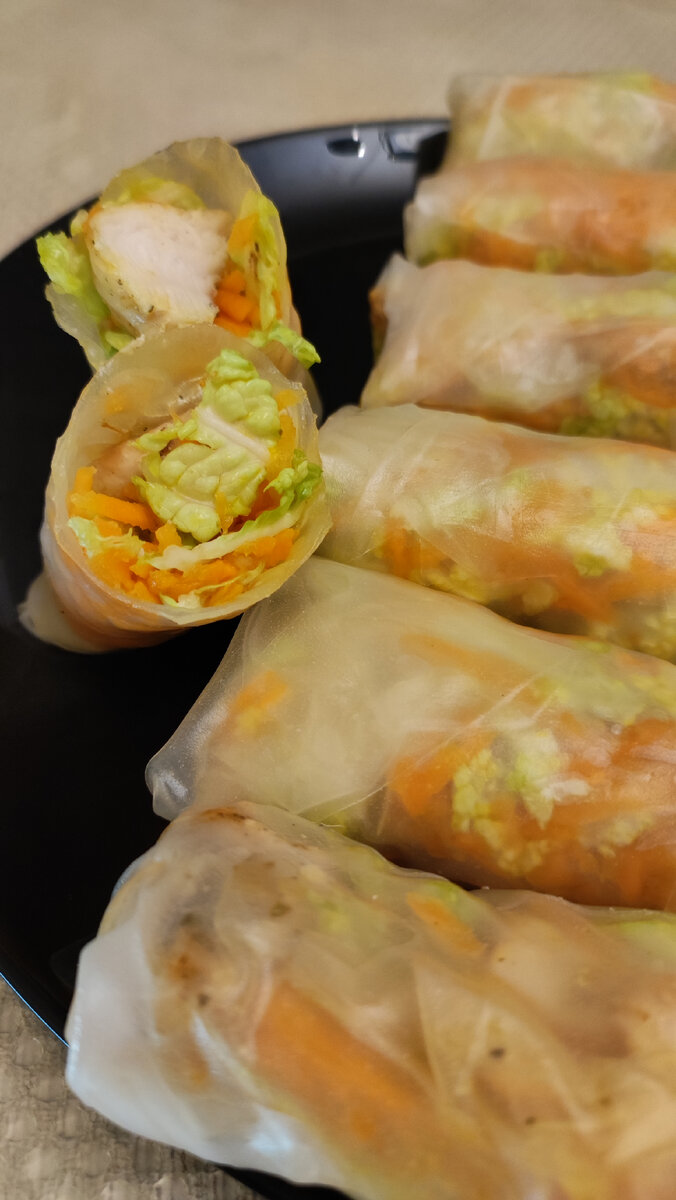 Спринг-роллы на срезе