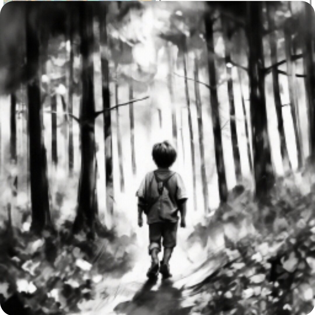Мальчик Витя в лесу 