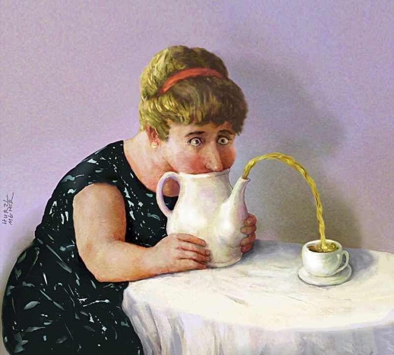 © Руди Хурцльмайер / Rudi Hurzlmeier / Сидела женщина, скучала....