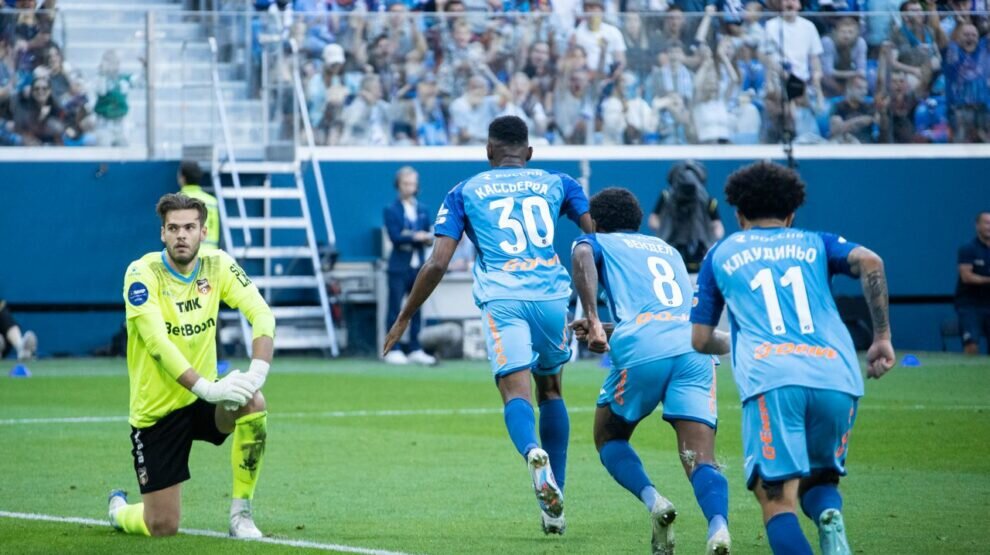    Матео Кассьерра забил «Уралу» после получаса игры в Санкт-Петербурге. Фото: пресс-служба ФК «Зенит» (Санкт-Петербург)