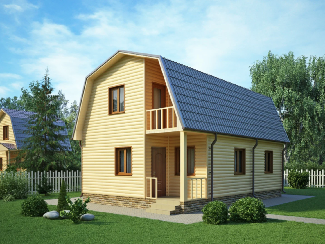 дачный каркасный домик 6х6. двухэтажный деревянный дом с гаражом. построить дом в туле. зодчий тула. одноэтажный дом стройка.