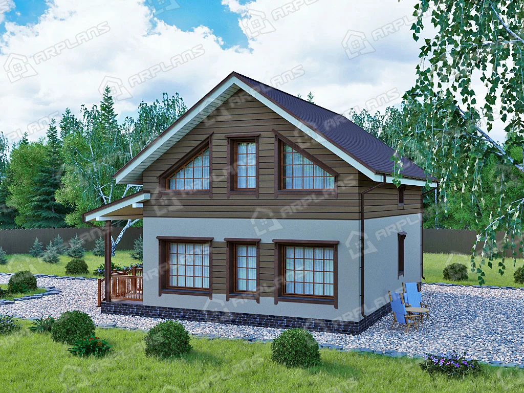 Фото 2 двухэтажного дома из газобетона. Общая площадь 170 кв м. Источник arplans.ru Проект К-216