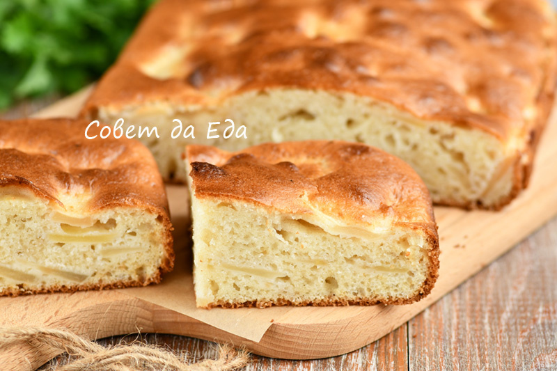 Пирог с яблоками из быстрого теста (вкуснее шарлотки и готовить проще)