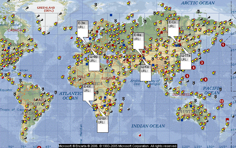 Схема расположения дольменов по всему миру