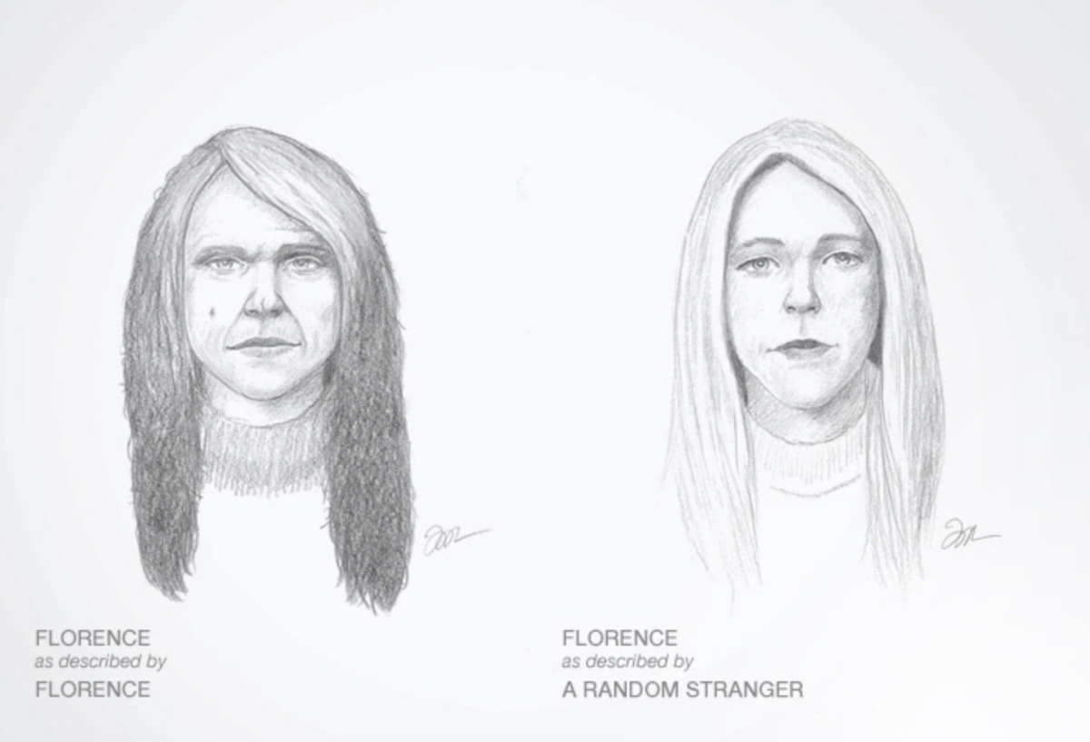 Слева — женщина сама описывала себя, справа — её описывал случайный незнакомец