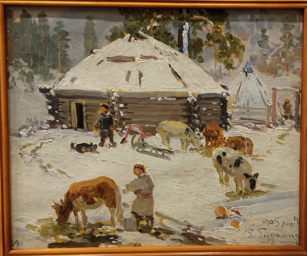 Гуркин Г. И. (1870-1937). Юрта в Аносе. 1905. Бумага, масло. 