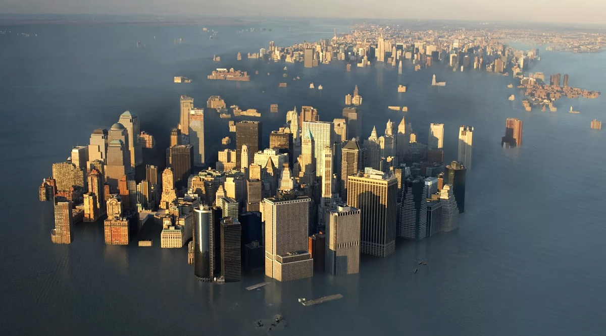 Нью Йорк 2050. Затопленный Нью Йорк. Глобальное потепление потоп Нью Йорк. Повышение уровня мирового океана.