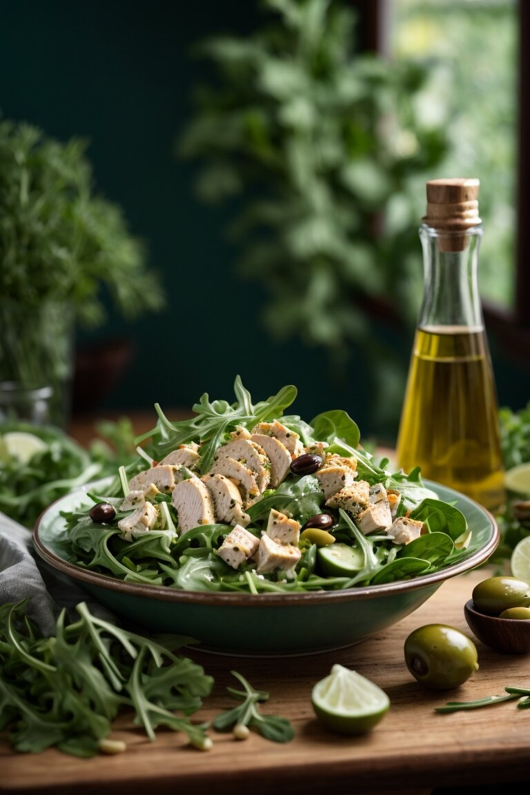 Куриный салат с оливковым маслом