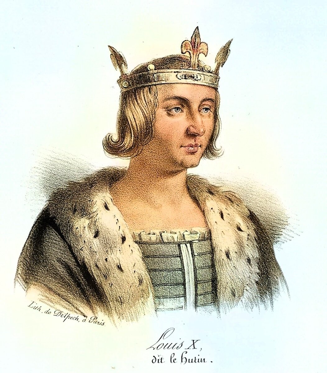 «Король Людовик X Сварливый», гравюра Франсуа Дельпеча, нач. XIX века