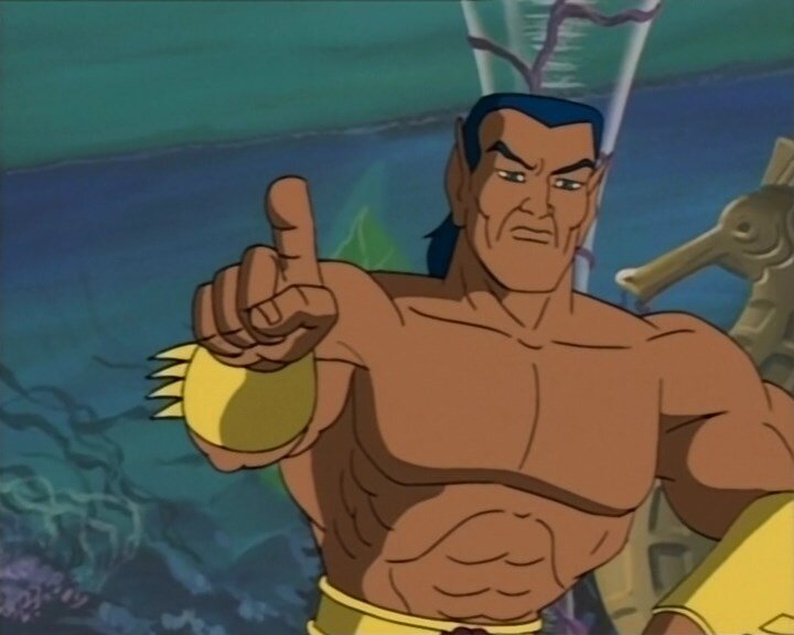 Однако всё не так плохо. В эпизоде с Нэмором применён эффект с рябью изображения, создающий иллюзию нахождения под водой. А теперь нажмите на стрелочку, и посмотрите, как тот же эффект был использован пять лет спустя в сериале «Мстители: Всегда вместе». Про рисовку и говорить не стоит.