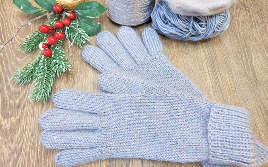 9/22 Простые перчатки спицами // Подробный мастер-класс для начинающих #вязание #перчатки