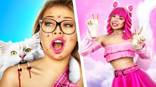 Скачать видео: Из ботанши в Hello Kitty! / Используемгаджеты из Tik Tok