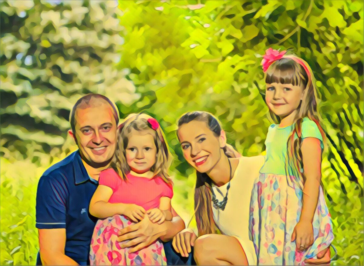 Гена с Валей, Алёной и Светочкой