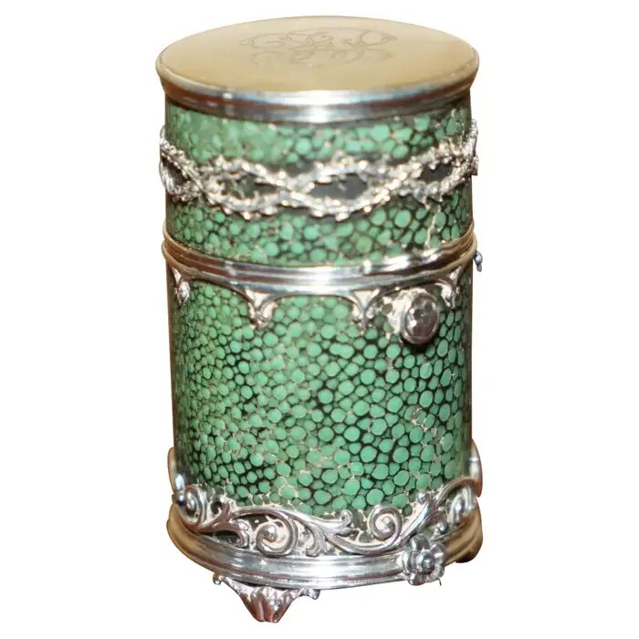 АНТИЧНЫЙ ВИКТОРИАНСКИЙ ФУТЛОН WATERSTON LONDON ОКОЛО 1860 ГОДА СЕРЕБРО.