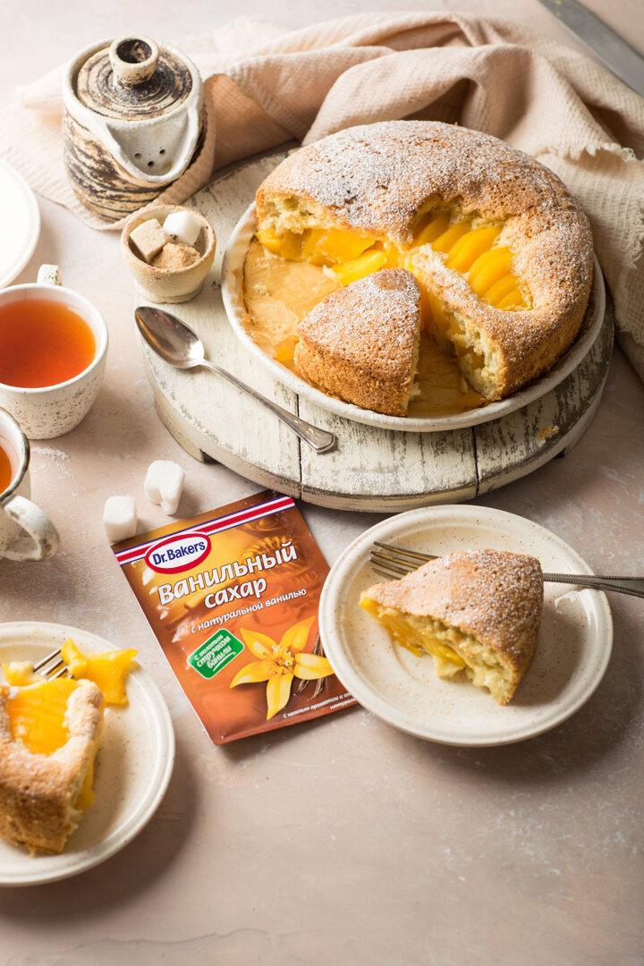 🍑 Шарлотка с персиками
