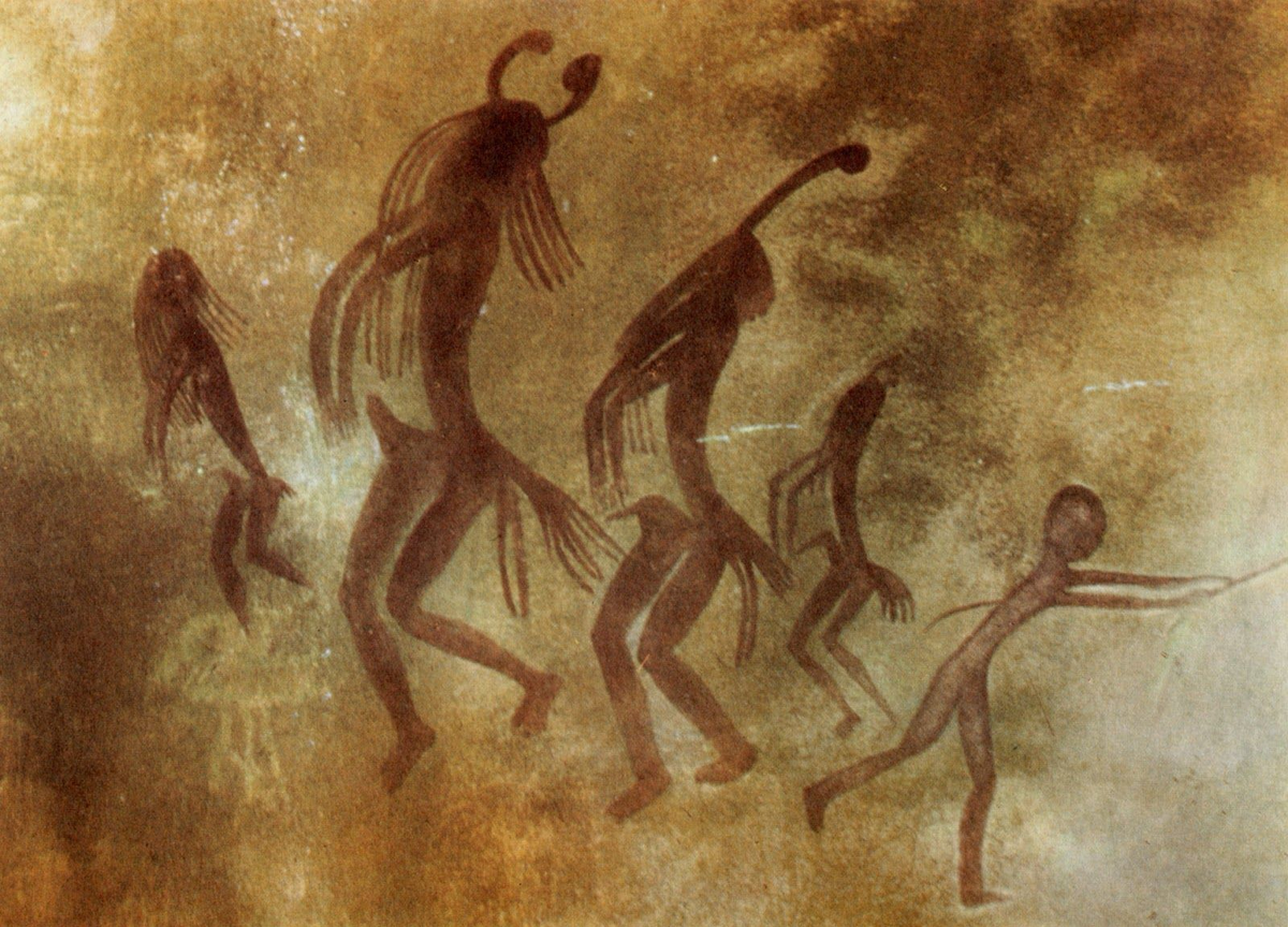 Первобытный дух. Наскальные рисунки древних людей ритуальные танцы. Ритуальный танец Наскальная живопись. Ритуальные танцы в первобытном обществе. Обрядовые танцы древних людей.