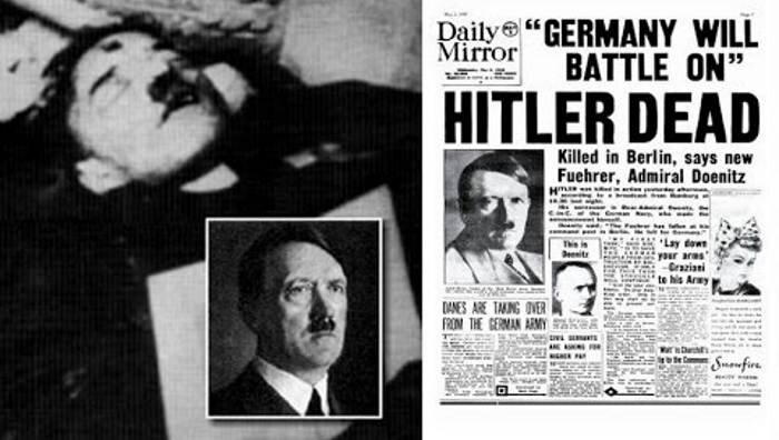 Фото и газета мертвого Гитлера