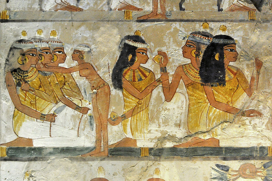 Пир в честь фараона, фреска, ок. 2500 г. до н.э.