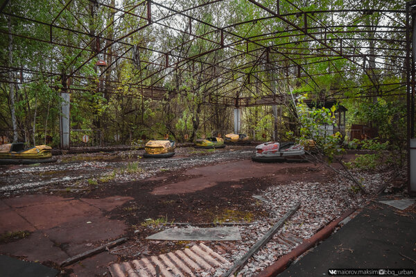 Покатались на радиокативных машинках! Аттракцион «Автодром» в Припяти