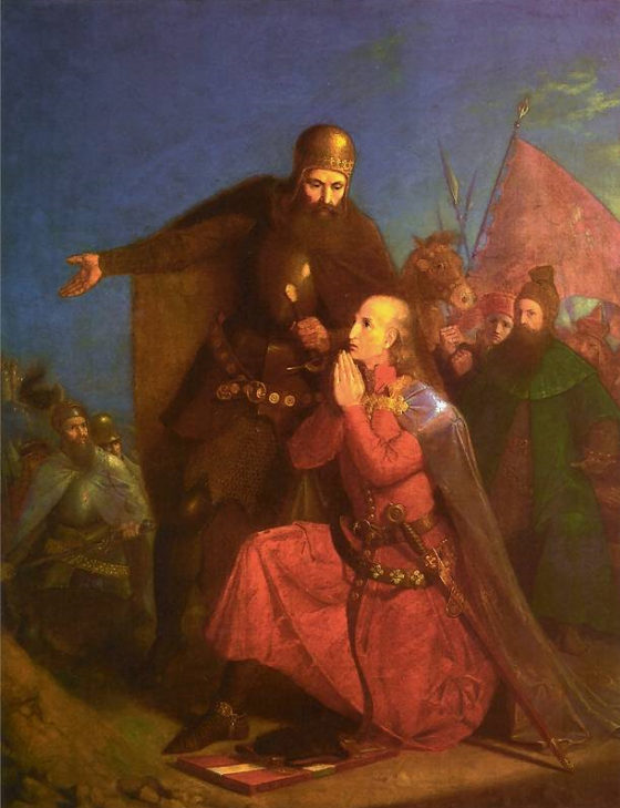 «Владислав Ягайло и Витовт молятся перед битвой». Худ. Ян Матейко 1855