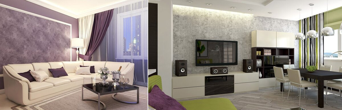 Венецианская штукатурка в интерьерах неоклассика и модерн (справа)