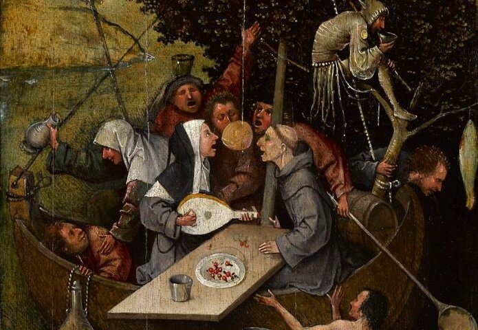 Иероним Босх "Корабль дураков", фрагмент