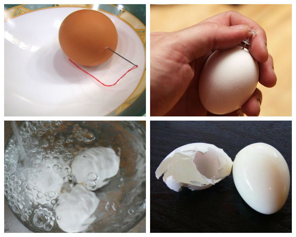 Как легко почистить яйца - лайфхак с иглой - Телеграф