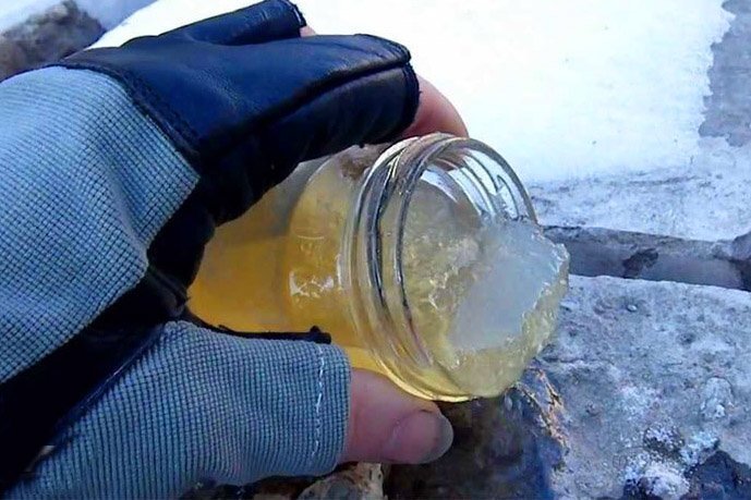 Пример замерзшего топлива