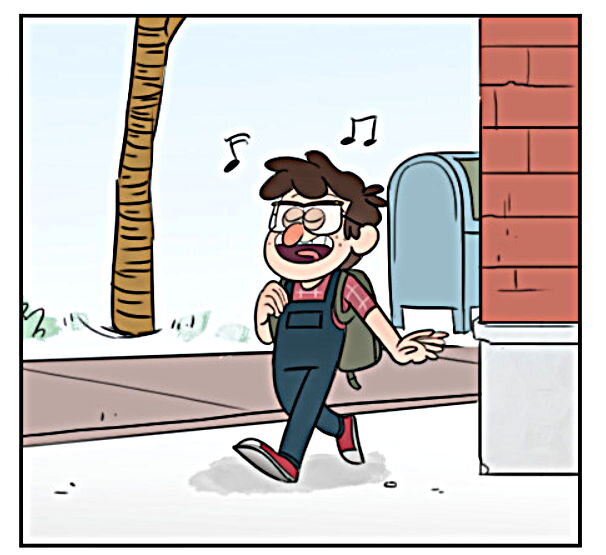 Листайте галерею, чтобы увидеть комикс целиком. Форд наслаждался прогулкой и напевал песню.