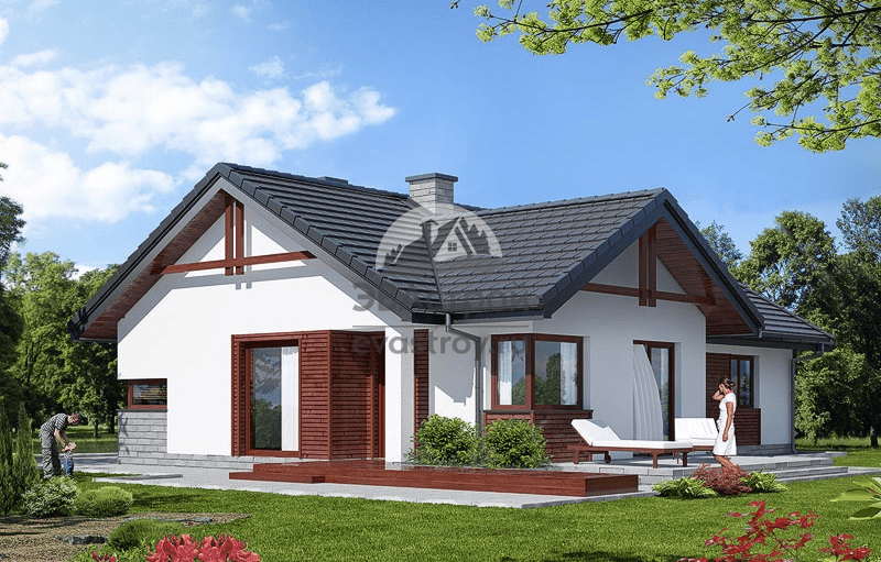 Проект одноэтажного дома 120 м2 с террасой - 104-22