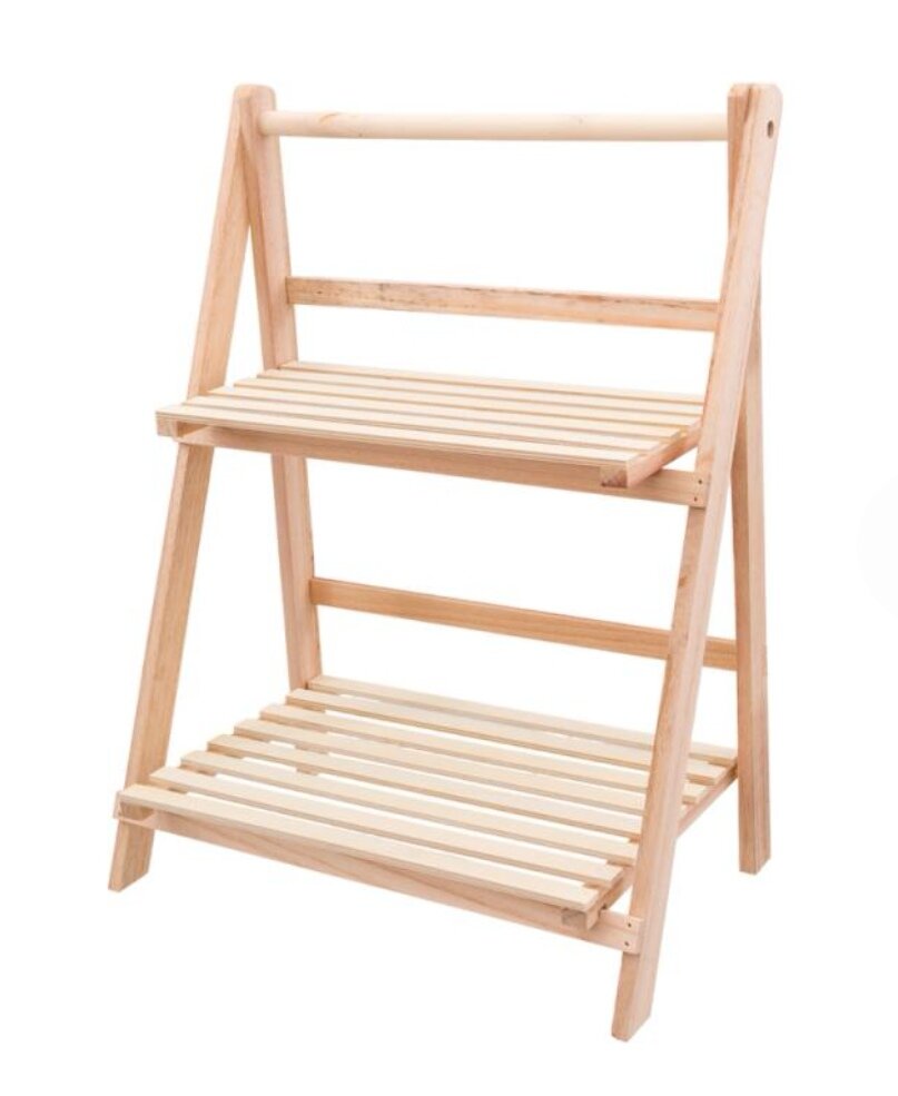 Двухуровневая декоративная Этажерка. Можно разместить на письменном столе или комоде. Удобная складная конструкция. Схема сборки указана на упаковке. Размер :46 на 35 см. Состав :дерево, сталь. Страна производитель Китай 