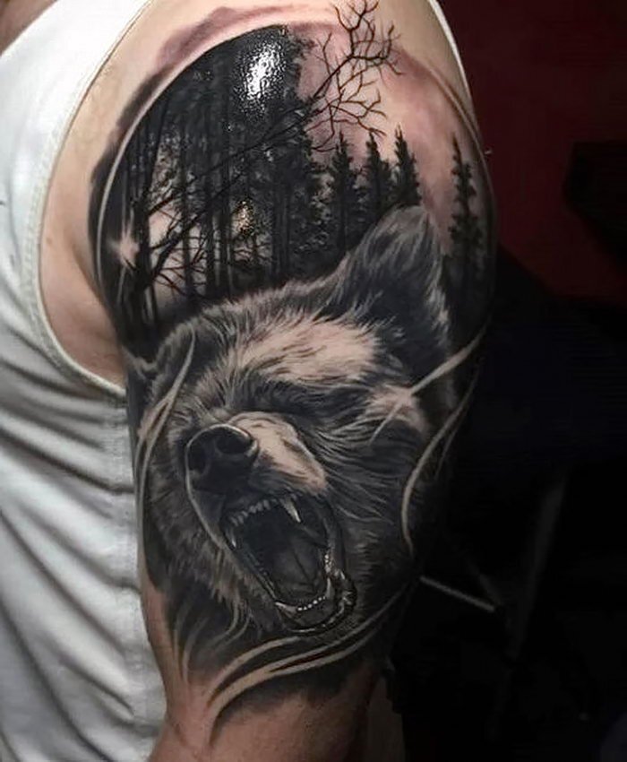 Татуировки с изображением медведя (78 фото)