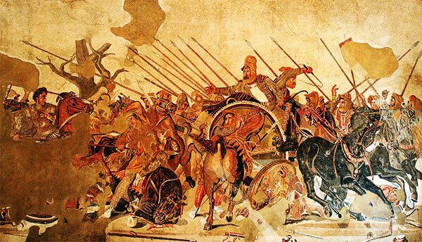 Мозаика из Помпей. Александр Македонский и гетайры