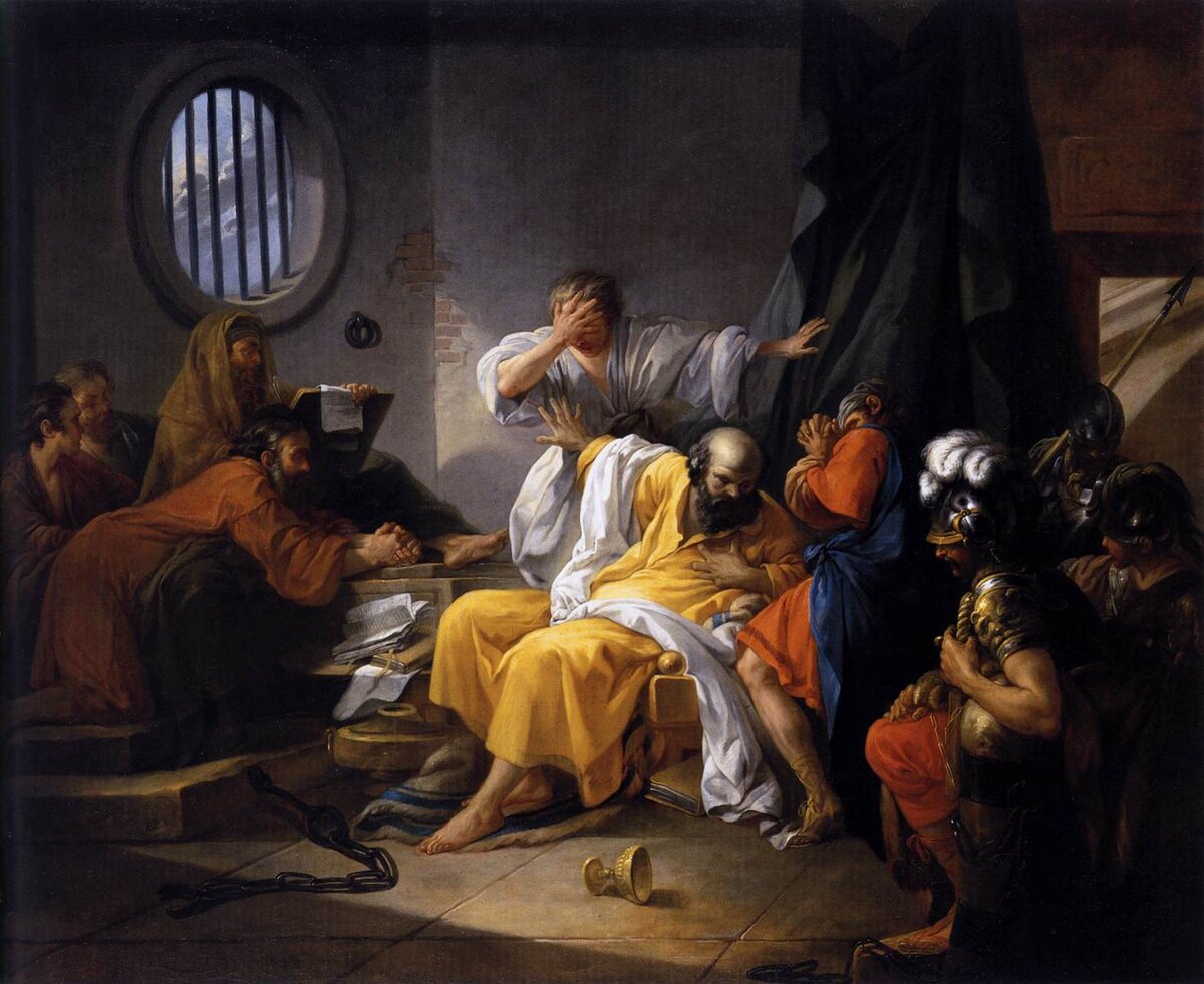 The Death of Socrates — Jacques-Philippe-Joseph de Saint-Quentin, 1762 