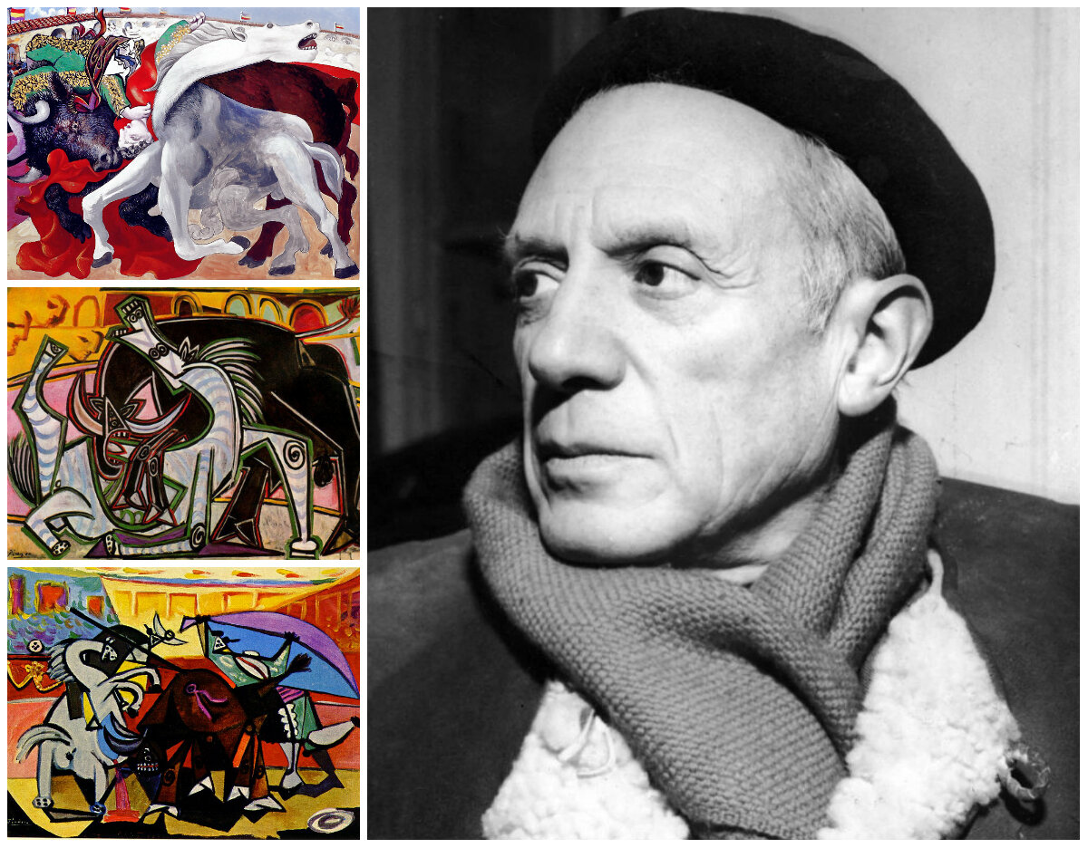 В берете Пабло Пикассо выглядел настоящим французом, но о родной Испании никогда не забывал - например, всю жизнь писал корриду. 