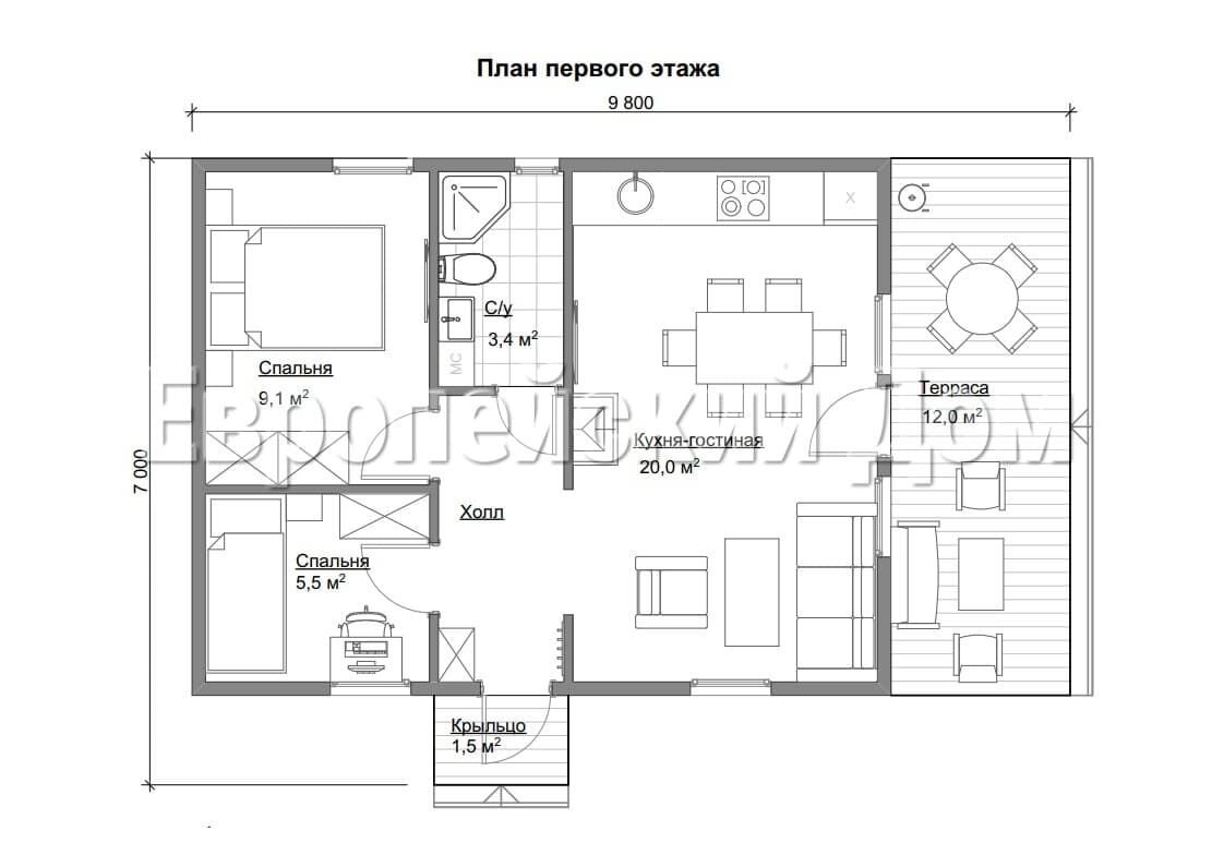 Стильный европейский дом 6х10 удивляет рациональностью планировки | Проекты  Домов. Строительство. | Дзен